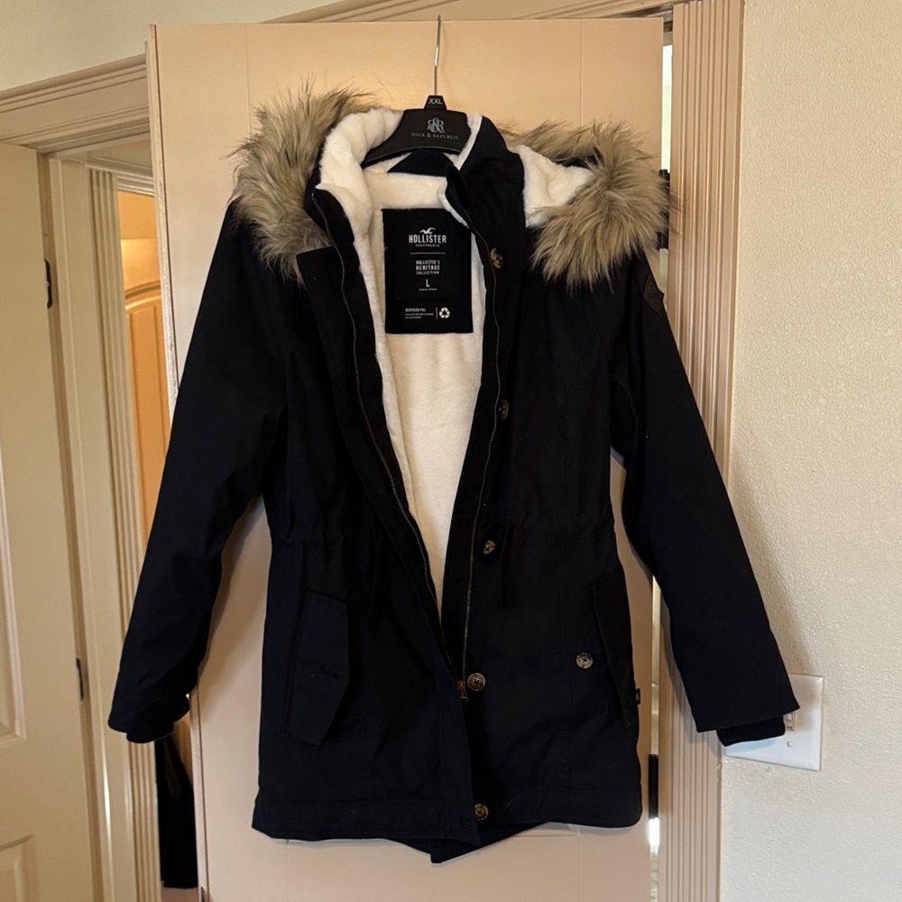 Weatherproof Black Ski Jacket with Faux Fur Hood